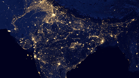 India at night